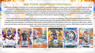 PREORDER:  2026 Topps Inception Football Hobby Box (Release 6 Nov 4pm)