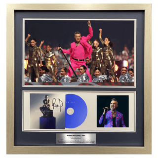 Robbie Williams Hand Signed XXV CD Collage Framed