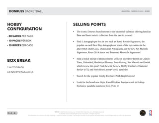 2024-25 Panini Donruss Basketball Hobby Pack