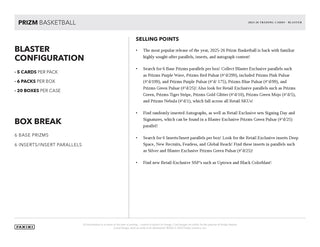 2025-26 Panini Prizm Basketball Blaster Box