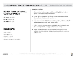 2025-26 Panini Donruss Road to World Cup Soccer Hobby International Box - Backorder