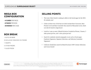 2025/26 Panini Select EuroLeague Basketball Mega Hobby Box