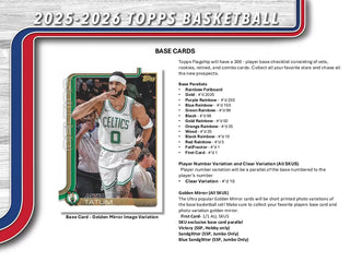 Back Order- 2025/26 Topps Basketball Hobby Jumbo Box