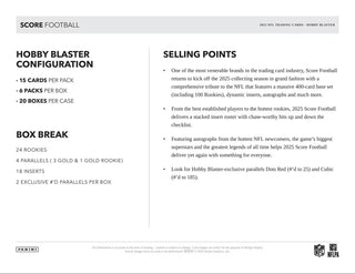 2025 Panini Score Football 6-Pack Hobby Blaster Box