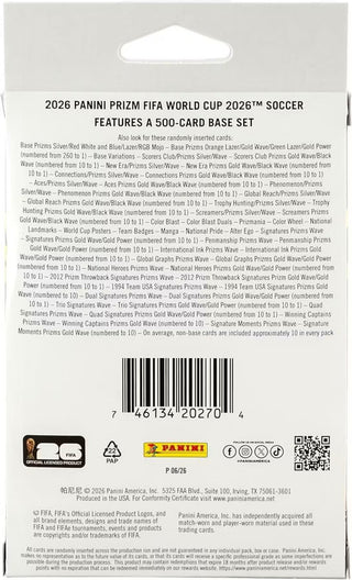 2026 Panini Prizm FIFA World Cup Soccer Hanger Box