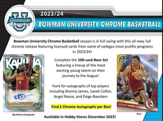 2023/24 Bowman University Chrome Basketball Hobby Box