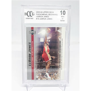2003-04 Upper Deck Phenomenal Beginings LeBron James BCCG Mint 10