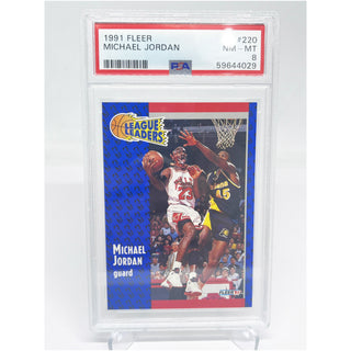 1991 Fleer Michael Jordan League Leaders PSA NM-MT 8