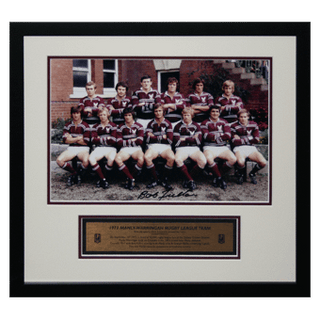 1973 Manly Team Photo Signed By Bob Fulton Framed