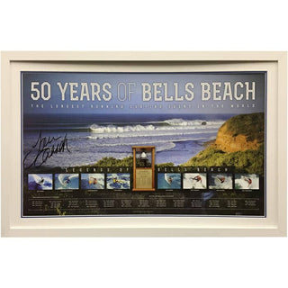 "50 Years Legends Of Bells Beach" Print Signed Tom Carroll Framed