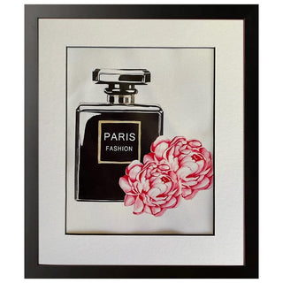 Paris Fashion Perfume Bottle Print Framed - Small