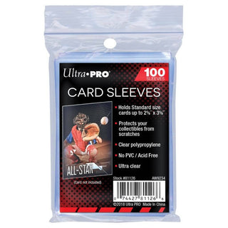 ULTRA PRO - CARD SLEEVE - 2-1/2" X 3-1/2" Soft Card Sleeves (PK100)