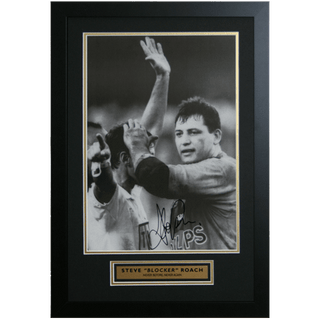 Steve 'Blocker' Roach Signed Headpat Photo Framed