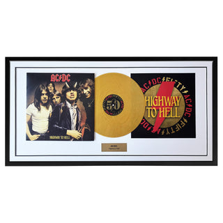 AC/DC “Highway to Hell” 50th Anniversary Gold Vinyl Framed Display