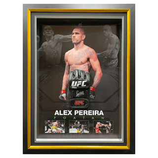 Alex Pereira Signed Official UFC Fight Glove Framed - BAS Witnessed