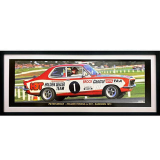 Peter Brock 1973 Sandown Torana LJ XU-1 Licensed Panoramic Framed