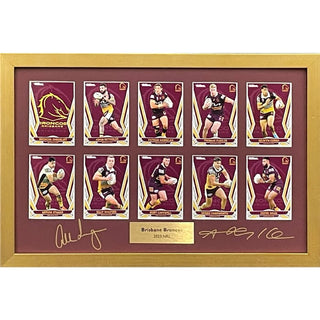 Reynolds & Langer Signed 2023 Brisbane Broncos NRL Card Set