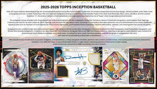 PREORDER: 2025-26 Topps Inception Basketball Hobby Box (ETA July 23)