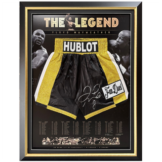 Floyd Mayweather Signed Boxing Trunks Framed