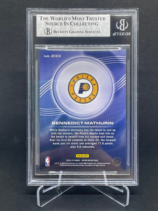 2022-23 Panini Recon Holo Bronze Bennedict Mathurin Rookie 082/299 BGS 9 Mint