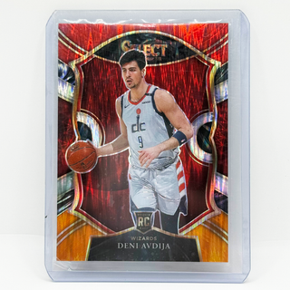 2020-21 Panini Select Deni Avdija Red White Orange Shimmer Rookie Card - No. 69