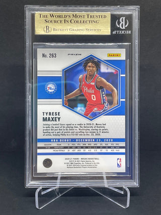 2020-21 Panini Mosaic Red Wave Tyrese Maxey Rookie BGS 9.5 Gem Mint