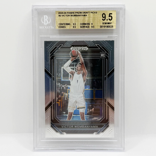 2023-24 Panini Prizm Draft Picks Victor Wembanyama Rookie BGS Gem Mint 9.5