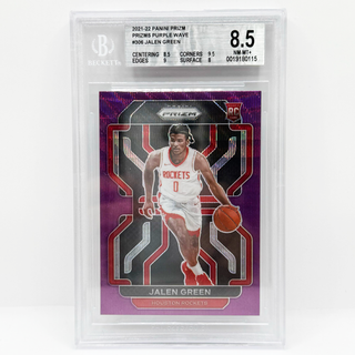 2021-22 Panini Prizm Jalen Green Purple Wave Prizm Rookie BGS NM-MT+ 8.5