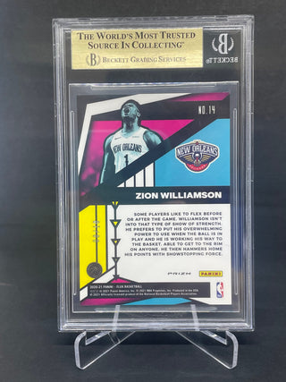 2020-21 Panini Flux Appeal Gold Zion Williamson 08/10 BGS 9.5 Gem Mint