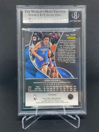 2021-22 Panini Spectra Variations Asia Josh Giddey Rookie BGS 8.5 NM-MT+