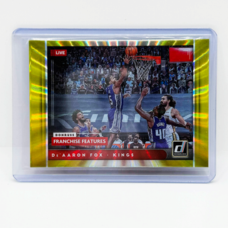 2021-22 Panini Donruss Franchise Features De'Aaron Fox Yellow 01/25
