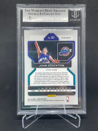 2021-22 Panini Prizm Purple Wave John Stockton BGS 8.5 NM-MT+