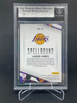 2021-22 Donruss Elite Spellbound "N" LeBron James BGS 8.5 NM-MT+