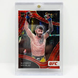 2022 Panini Select UFC Octagonside Matheus Nicolau Red Disco Prizm RC 92/99