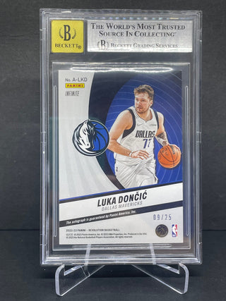 2022-23 Panini Revolution Infinite Luka Doncic Auto 09/25 BGS 8.5 NM-MT+