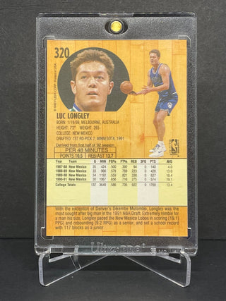 Fleer 1991-92 Luc Longley Signed Rookie Card Minnesota Timberwolves - No. 320