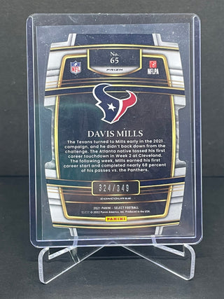 2021 Panini Select Davis Mills Green Die-Cut Rookie Texans 324/349