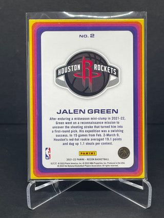 2021-22 Panini Recon Jalen Green ROOKIE Houston Rockets - No. 2