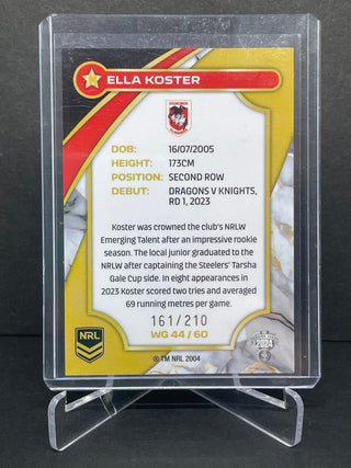 2024 NRL Traders Womens Gold Ella Koster 161/210 - WG 44/60