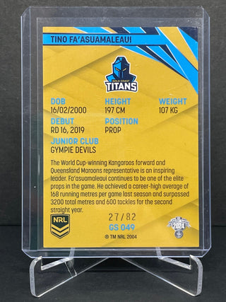 2024 NRL Traders Gold Special Tino Fa'asuamaleaui Gold Coast Titans 27/82