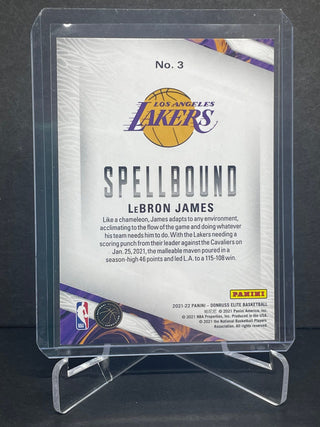 2021-22 Panini Donruss Elite Spellbound "B" LeBron James Los Angeles Lakers - No. 3