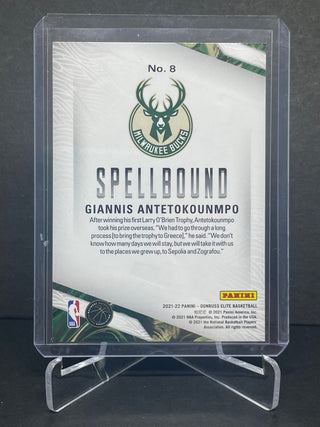 2021-22 Panini Donruss Elite Spellbound "I" Giannis Antetokounmpo - No. 8