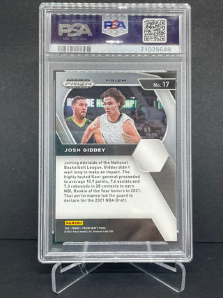 2021 Prizm Draft Picks Josh Giddey Orange Ice Prizm RC PSA 10