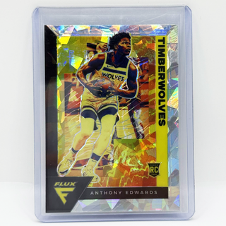 2020-21 Panini Flux Anthony Edwards Cracked Ice RC - No. 202