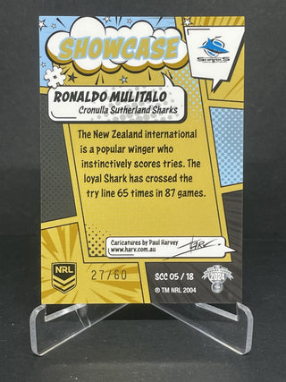 2024 NRL Traders Showcase Ronaldo Mulitalo Case Hit 27/60