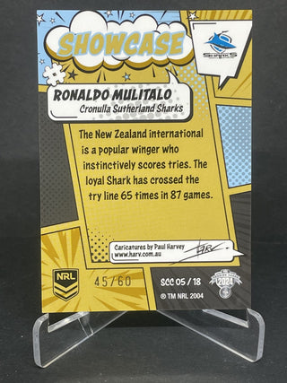 2024 NRL Traders Showcase Ronaldo Mulitalo Case Hit 45/60