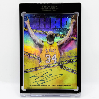 2022 Tyson Beck Shaquille O'Neal Three-Peat Rainbow Foil Authentic Autograph 30/34