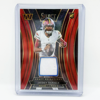 2024 Panini Select Draft Selections Memorabilia Jayden Daniels Swatch Red Prizm #DSM-JDS