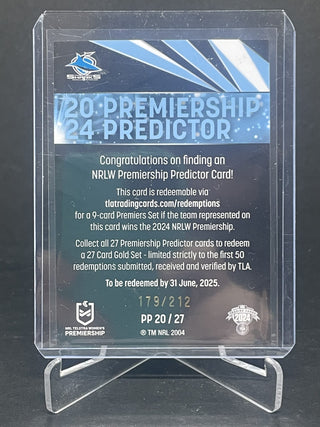 2024 NRL Traders Cronulla-Sutherland Sharks NRLW Premiership Predictor 179/212