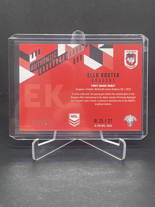 2024 NRL Traders Authentic Initials Ella Koster St. George Dragons 113/212